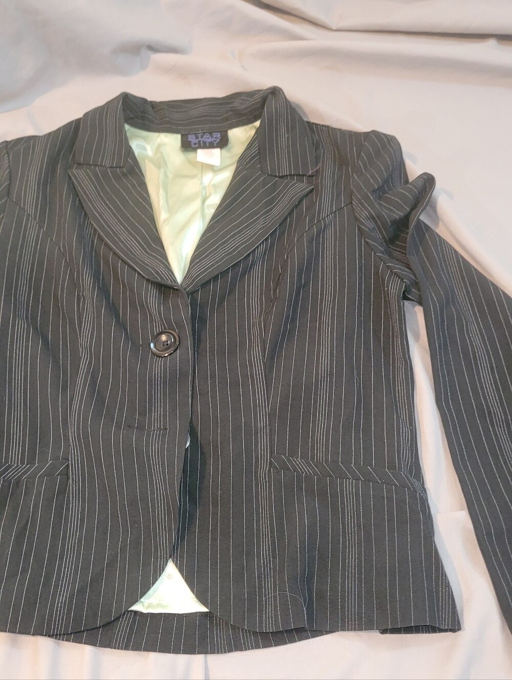 Womens Striped Suit Jacket Medium